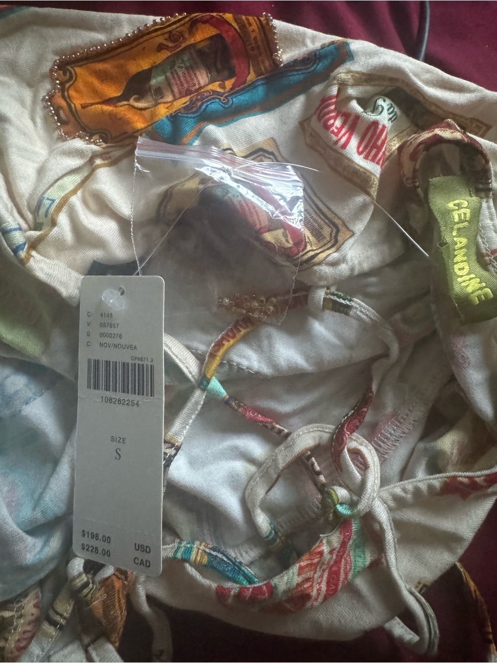 NWT celandine beaded scoop neck tie up midi dress - Picture 7 of 9